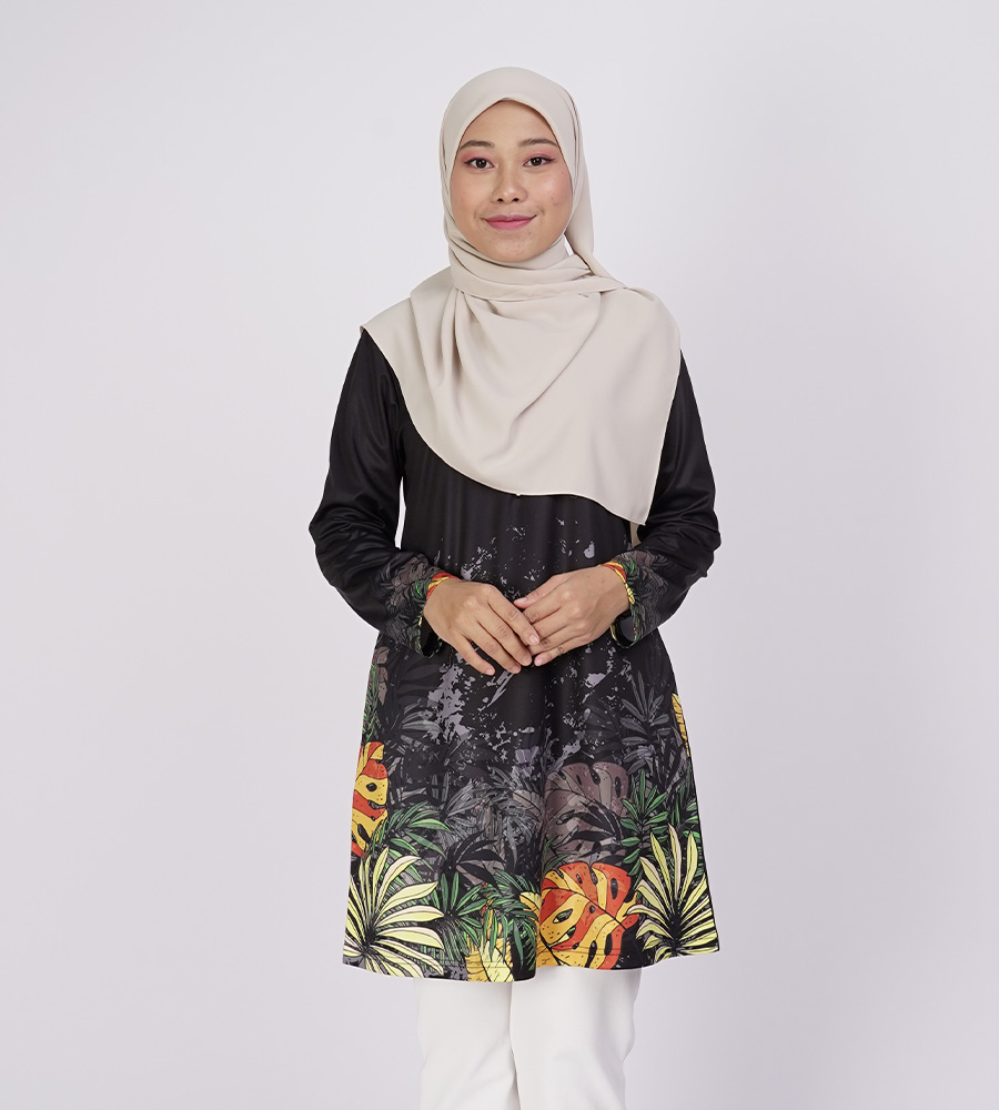 TROPIKA EDITION Black | Inaya Muslimah Women Clothing Online Shop