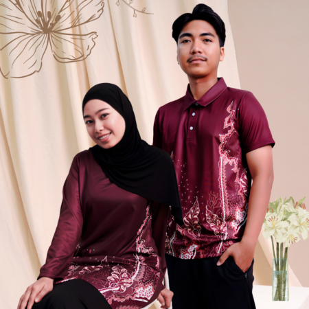 Bayu Polo Men Batik Series Maroon