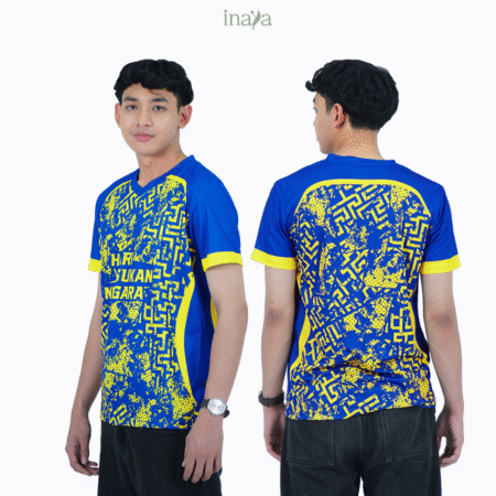 KAIA Active Couple Set V Neck Short Sleeve Royal Blue