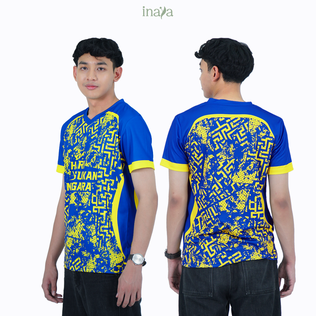 KAIA Active Couple Set V Neck Short Sleeve Royal Blue