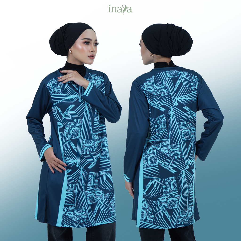 TERRA Sport Wear Couple Set Muslimah Teal Blue - Image 2