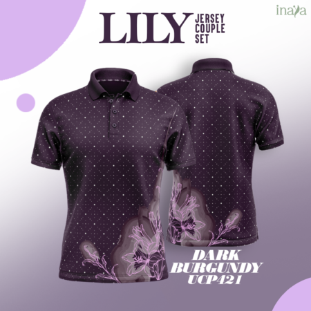 LILY Inaya Couple Set Polo Short Sleeve DARK BURGUNDY