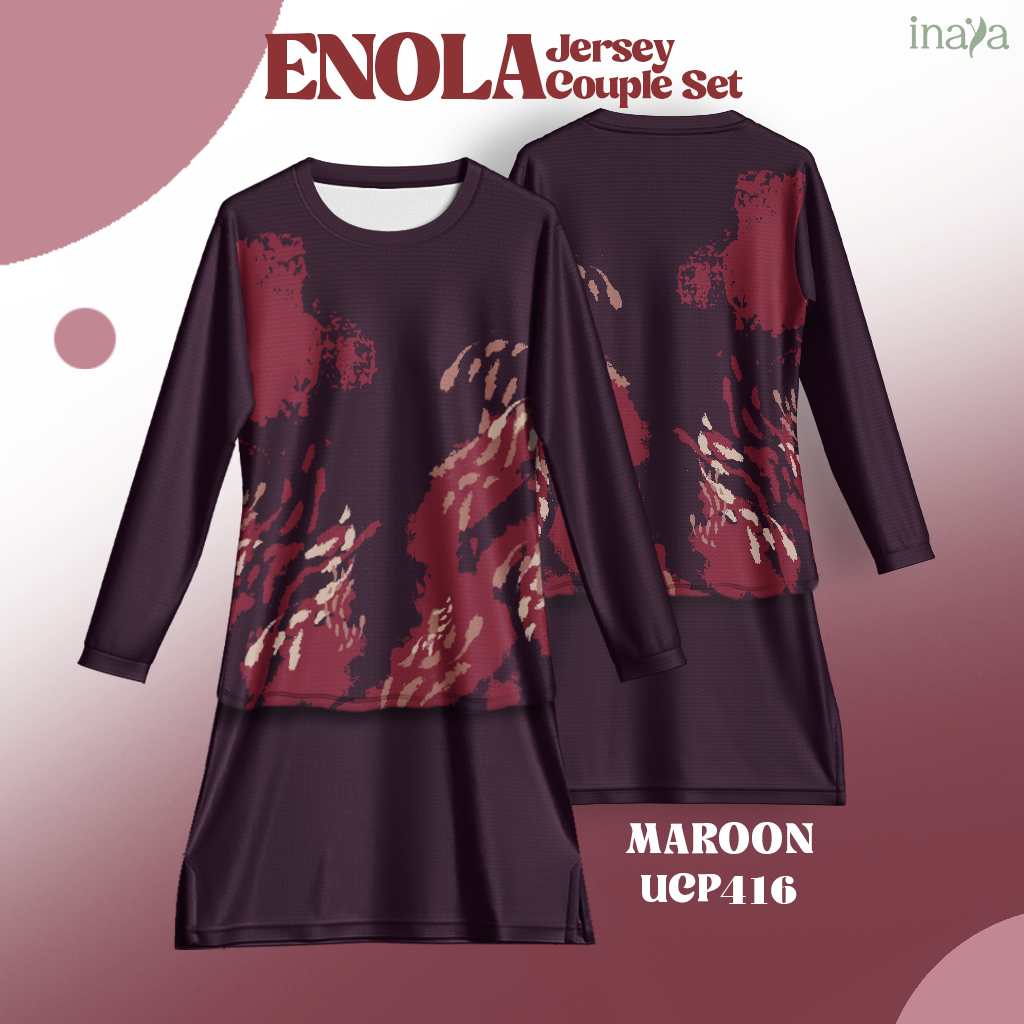 ENOLA Inaya Couple Set Muslimah MAROON