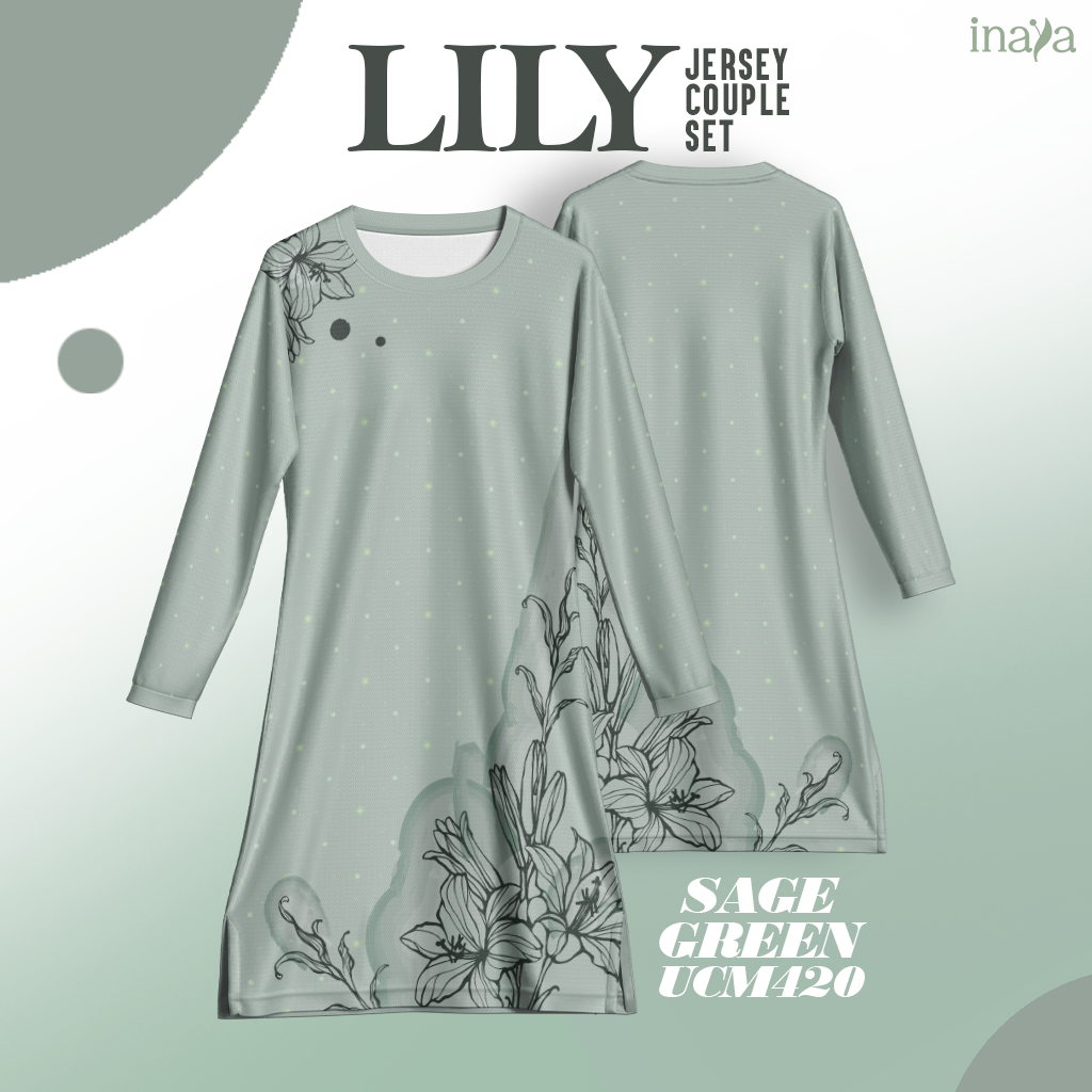 LILY Inaya Couple Set Muslimah SAGE GREEN