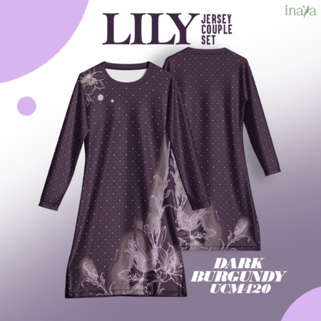 LILY Inaya Couple Set Muslimah DARK BURGUNDY