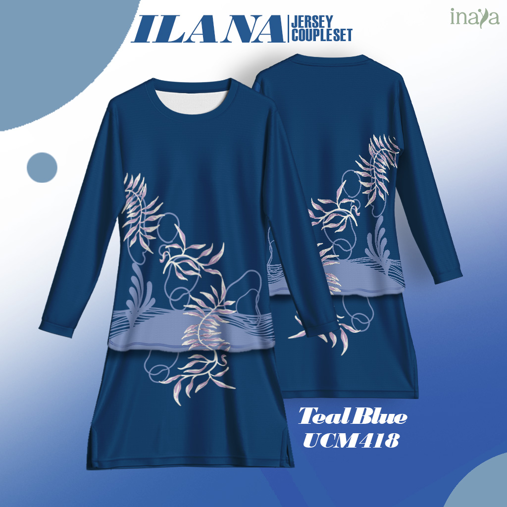 ILANA Inaya Couple Set Muslimah TEAL BLUE