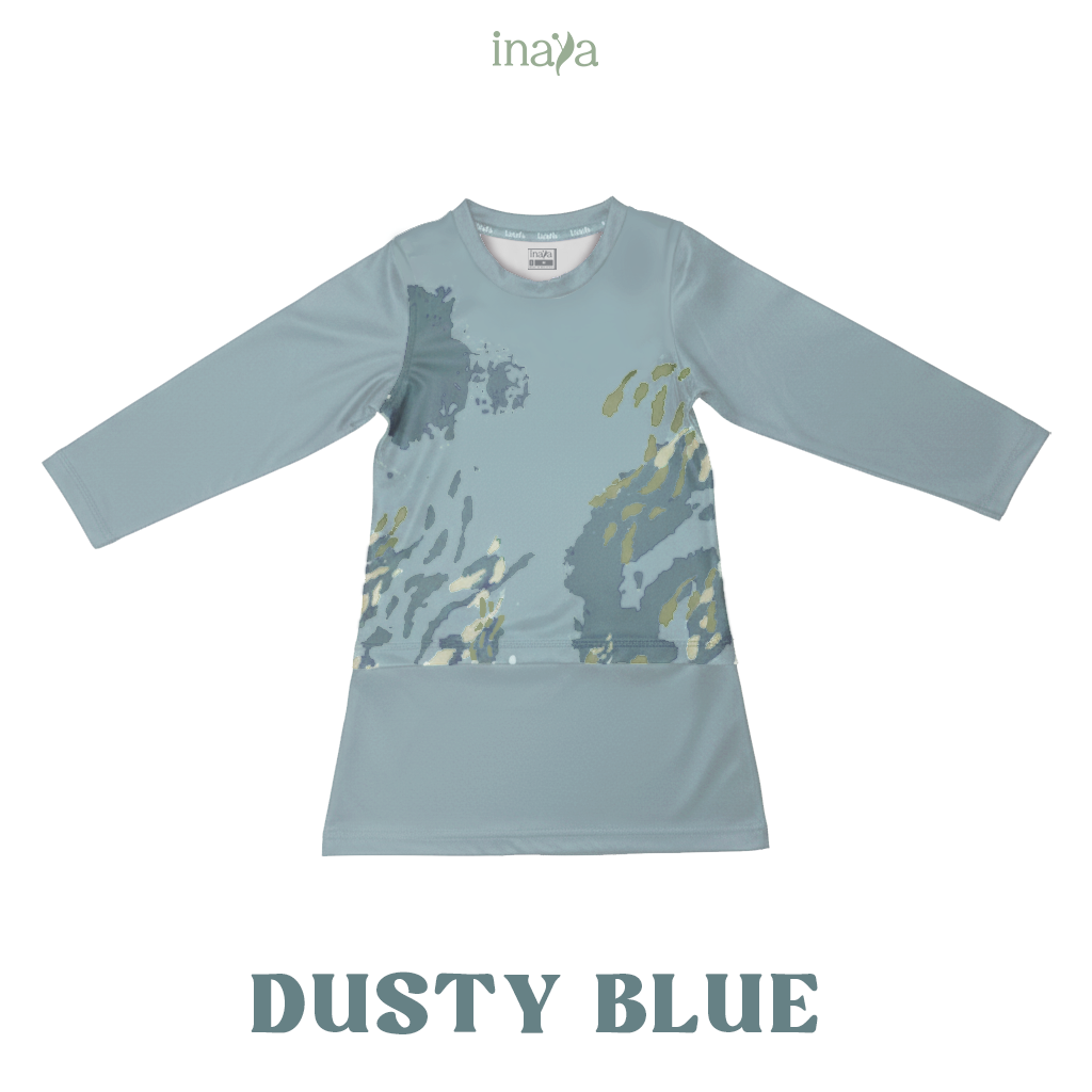 ENOLA Kid Set Round Neck Muslimah Blouse Dusty Blue