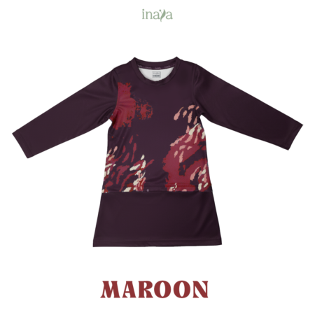 ENOLA Kid Set Round Neck Muslimah Blouse Maroon