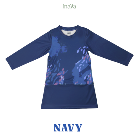 ENOLA Kid Set Round Neck Muslimah Blouse Navy