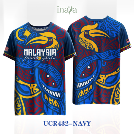 Merdeka Edition Bestari Navy Round Neck Short Sleeve