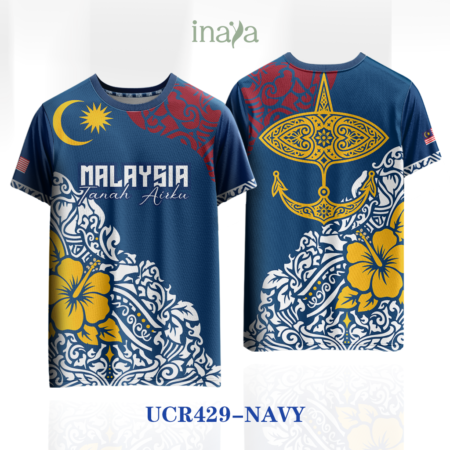 Merdeka Edition Mekar Navy Round Neck Short Sleeve