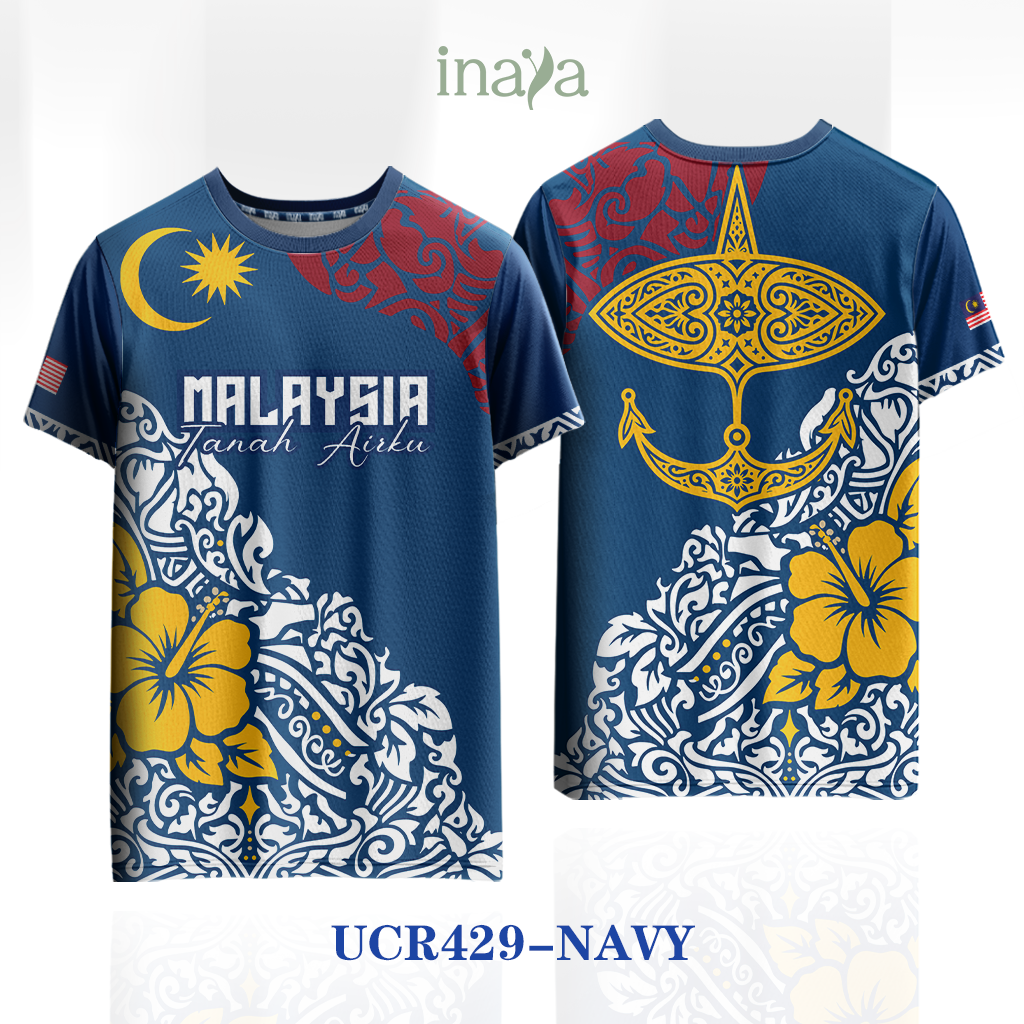 Merdeka Edition Mekar Navy Round Neck Short Sleeve